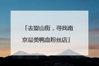 去望山街，寻找南京最美鸭血粉丝店