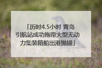 历时4.5小时 青岛引航站成功拖带大型无动力集装箱船出港抛锚