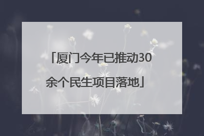 厦门今年已推动30余个民生项目落地
