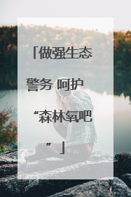 做强生态警务 呵护“森林氧吧”