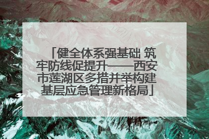 健全体系强基础 筑牢防线促提升——西安市莲湖区多措并举构建基层应急管理新格局