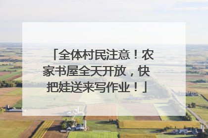 全体村民注意！农家书屋全天开放，快把娃送来写作业！