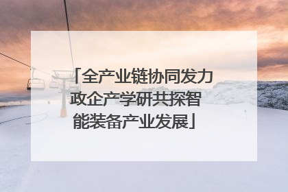 全产业链协同发力 政企产学研共探智能装备产业发展