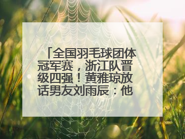全国羽毛球团体冠军赛，浙江队晋级四强！黄雅琼放话男友刘雨辰：他敢上场，我一个劲遛他