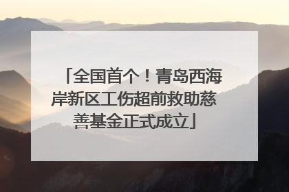 全国首个！青岛西海岸新区工伤超前救助慈善基金正式成立