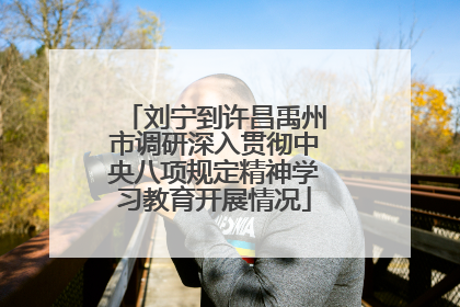 刘宁到许昌禹州市调研深入贯彻中央八项规定精神学习教育开展情况