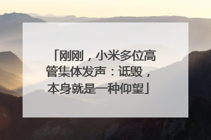 刚刚，小米多位高管集体发声：诋毁，本身就是一种仰望