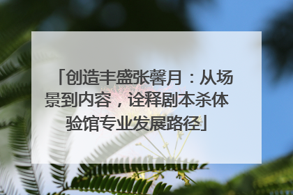 创造丰盛张馨月：从场景到内容，诠释剧本杀体验馆专业发展路径