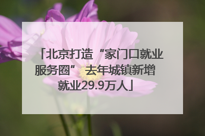 北京打造“家门口就业服务圈” 去年城镇新增就业29.9万人