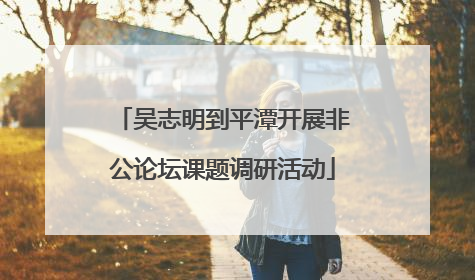 吴志明到平潭开展非公论坛课题调研活动