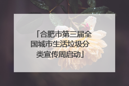 合肥市第三届全国城市生活垃圾分类宣传周启动