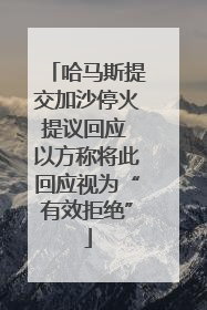 哈马斯提交加沙停火提议回应 以方称将此回应视为“有效拒绝”