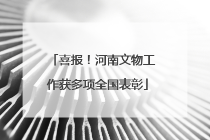 喜报！河南文物工作获多项全国表彰