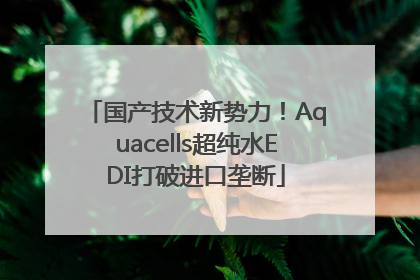 国产技术新势力！Aquacells超纯水EDI打破进口垄断