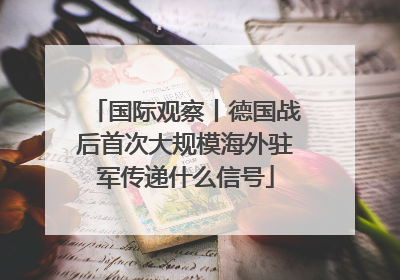 国际观察丨德国战后首次大规模海外驻军传递什么信号