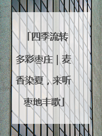 四季流转 多彩枣庄｜麦香染夏，来听枣地丰歌