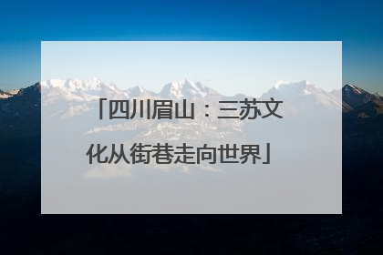 四川眉山：三苏文化从街巷走向世界