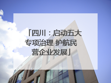 四川：启动五大专项治理 护航民营企业发展
