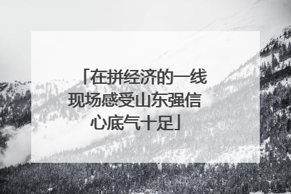 在拼经济的一线现场感受山东强信心底气十足