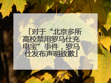 对于“北京多所高校禁用罗马仕充电宝”事件，罗马仕发布声明致歉
