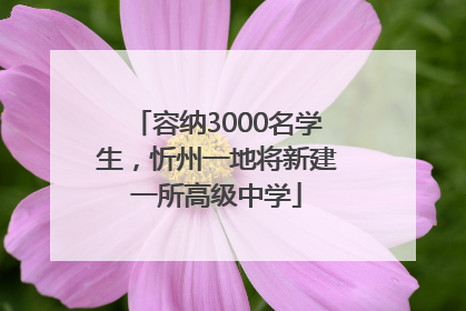 容纳3000名学生，忻州一地将新建一所高级中学