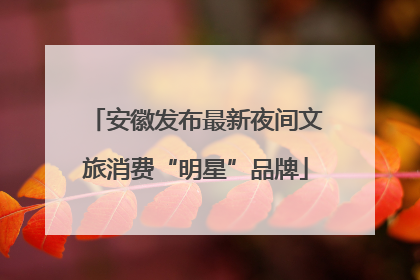 安徽发布最新夜间文旅消费“明星”品牌