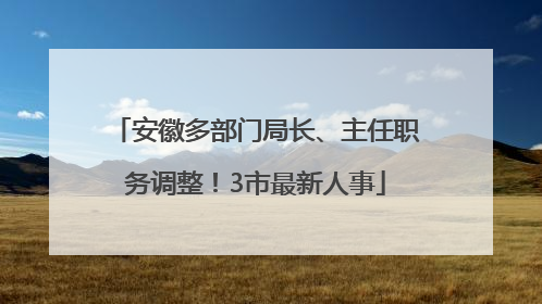安徽多部门局长、主任职务调整！3市最新人事