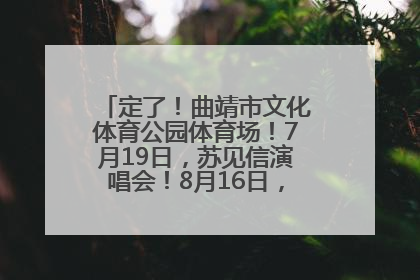 定了！曲靖市文化体育公园体育场！7月19日，苏见信演唱会！8月16日，萧敬腾演唱会！