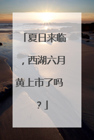 夏日来临，西湖六月黄上市了吗？