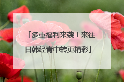 多重福利来袭！来往日韩经青中转更精彩