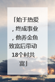 始于热爱，终成事业，他养金鱼致富后带动18个村共富
