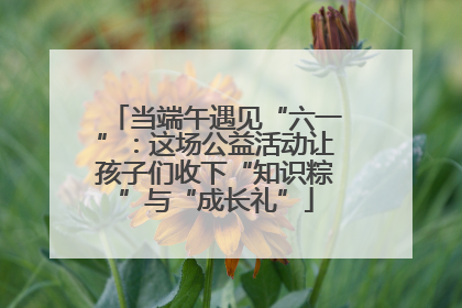 当端午遇见“六一”：这场公益活动让孩子们收下“知识粽”与“成长礼”