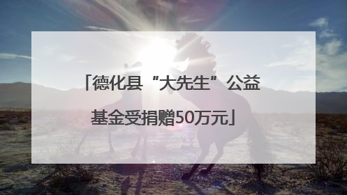 德化县“大先生”公益基金受捐赠50万元