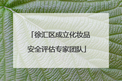 徐汇区成立化妆品安全评估专家团队