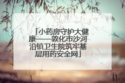小药房守护大健康——敦化市沙河沿镇卫生院筑牢基层用药安全网