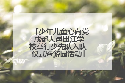 少年儿童心向党 成都大邑出江学校举行少先队入队仪式暨游园活动