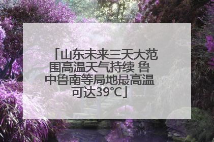 山东未来三天大范围高温天气持续 鲁中鲁南等局地最高温可达39℃