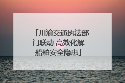 川渝交通执法部门联动 高效化解船舶安全隐患