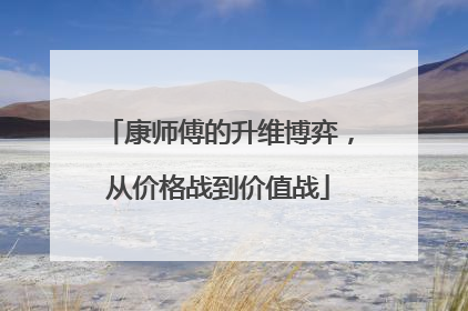 康师傅的升维博弈，从价格战到价值战