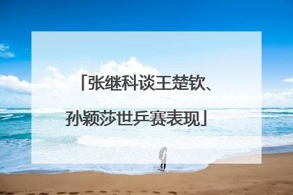 张继科谈王楚钦、孙颖莎世乒赛表现