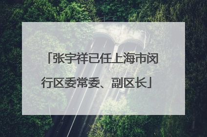 张宇祥已任上海市闵行区委常委、副区长