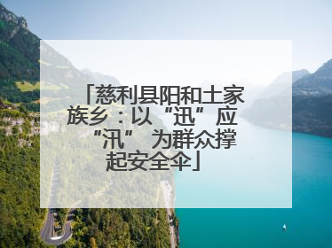 慈利县阳和土家族乡：以“迅”应“汛” 为群众撑起安全伞