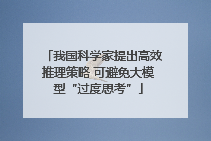 我国科学家提出高效推理策略 可避免大模型“过度思考”