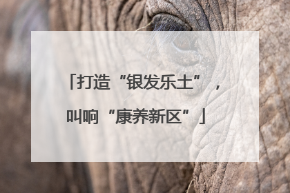 打造“银发乐土”，叫响“康养新区”