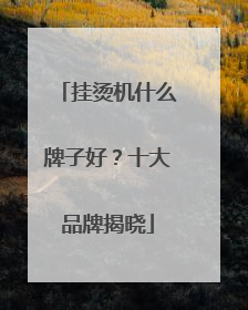 挂烫机什么牌子好？十大品牌揭晓