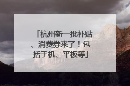 杭州新一批补贴、消费券来了！包括手机、平板等