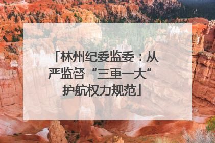 林州纪委监委：从严监督“三重一大” 护航权力规范