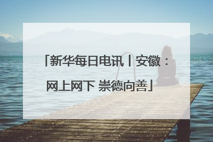 新华每日电讯丨安徽：网上网下 崇德向善