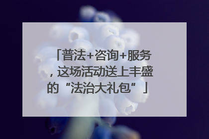 普法+咨询+服务，这场活动送上丰盛的“法治大礼包”