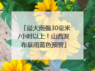 最大雨强30毫米/小时以上！山西发布暴雨蓝色预警